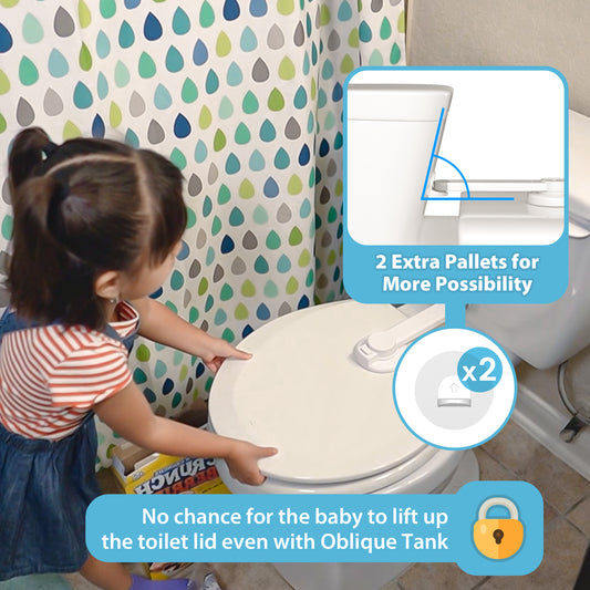 4our Kiddies Baby Toilet Lock 1 Pack, Child Proof Toilet Seat Lock with Adhesive Mounting, Easy Install Safety Lock for Most Toilets