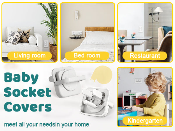 4our Kiddies 45 Pack Outlet Covers Baby Proofing, Baby Proof Plug Covers with Hidden Pull Handle for Child Safety, Electric Socket Covers, Plug Protectors to Prevent Power Shock(White)