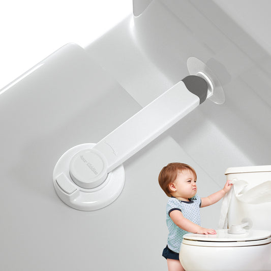 4our Kiddies Baby Toilet Lock for Child Safety, Baby Proof Toilet Seat Lock with Extra Pallet Fit for Most Standard Toilet, Easy Intallation Toilet Lid Lock with Extra 3M Adhesive (2 Pack)