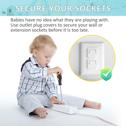 4our Kiddies Baby-Proof Outlet Covers(60 Pack) - Child Safety Electric Plug Protectors to Prevent Power Shock