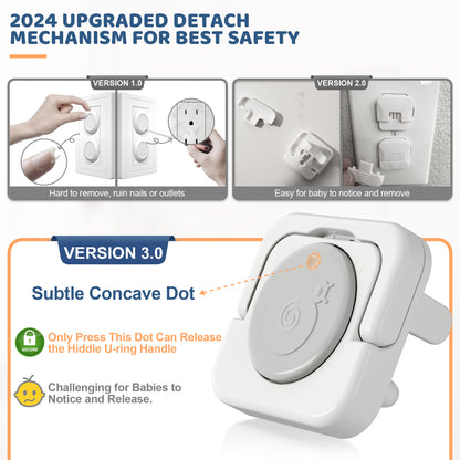 4our Kiddies 45 Pack Outlet Covers Baby Proofing, Baby Proof Plug Covers with Hidden Pull Handle for Child Safety, Electric Socket Covers, Plug Protectors to Prevent Power Shock (Grey)