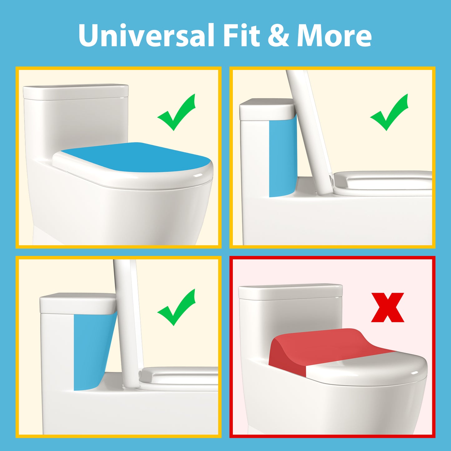4our Kiddies Baby Toilet Lock for Child Safety, Baby Proof Toilet Seat Lock with Extra Pallet Fit for Most Standard Toilet, Easy Intallation Toilet Lid Lock with Extra 3M Adhesive (2 Pack)