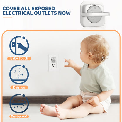 4our Kiddies 45 Pack Outlet Covers Baby Proofing, Baby Proof Plug Covers with Hidden Pull Handle for Child Safety, Electric Socket Covers, Plug Protectors to Prevent Power Shock (Grey)