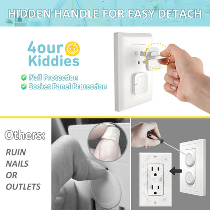4our Kiddies Baby-Proof Outlet Covers(60 Pack) - Child Safety Electric Plug Protectors to Prevent Power Shock