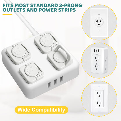 4our Kiddies 45 Pack Outlet Covers Baby Proofing, Baby Proof Plug Covers with Hidden Pull Handle for Child Safety, Electric Socket Covers, Plug Protectors to Prevent Power Shock(White)