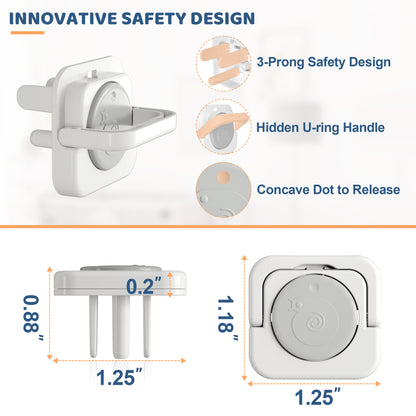 4our Kiddies 45 Pack Outlet Covers Baby Proofing, Baby Proof Plug Covers with Hidden Pull Handle for Child Safety, Electric Socket Covers, Plug Protectors to Prevent Power Shock (Grey)