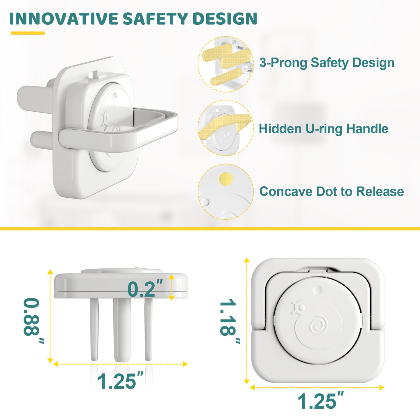 4our Kiddies 45 Pack Outlet Covers Baby Proofing, Baby Proof Plug Covers with Hidden Pull Handle for Child Safety, Electric Socket Covers, Plug Protectors to Prevent Power Shock(White)