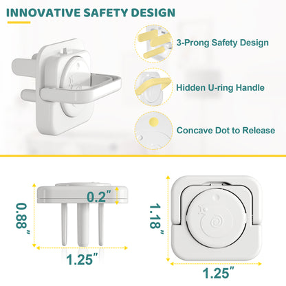 4our Kiddies 45 Pack Outlet Covers Baby Proofing, Baby Proof Plug Covers with Hidden Pull Handle for Child Safety, Electric Socket Covers, Plug Protectors to Prevent Power Shock(White)