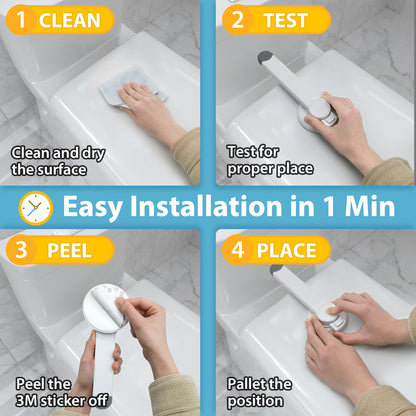4our Kiddies Baby Toilet Lock for Child Safety, Baby Proof Toilet Seat Lock with Extra Pallet Fit for Most Standard Toilet, Easy Intallation Toilet Lid Lock with Extra 3M Adhesive (2 Pack)