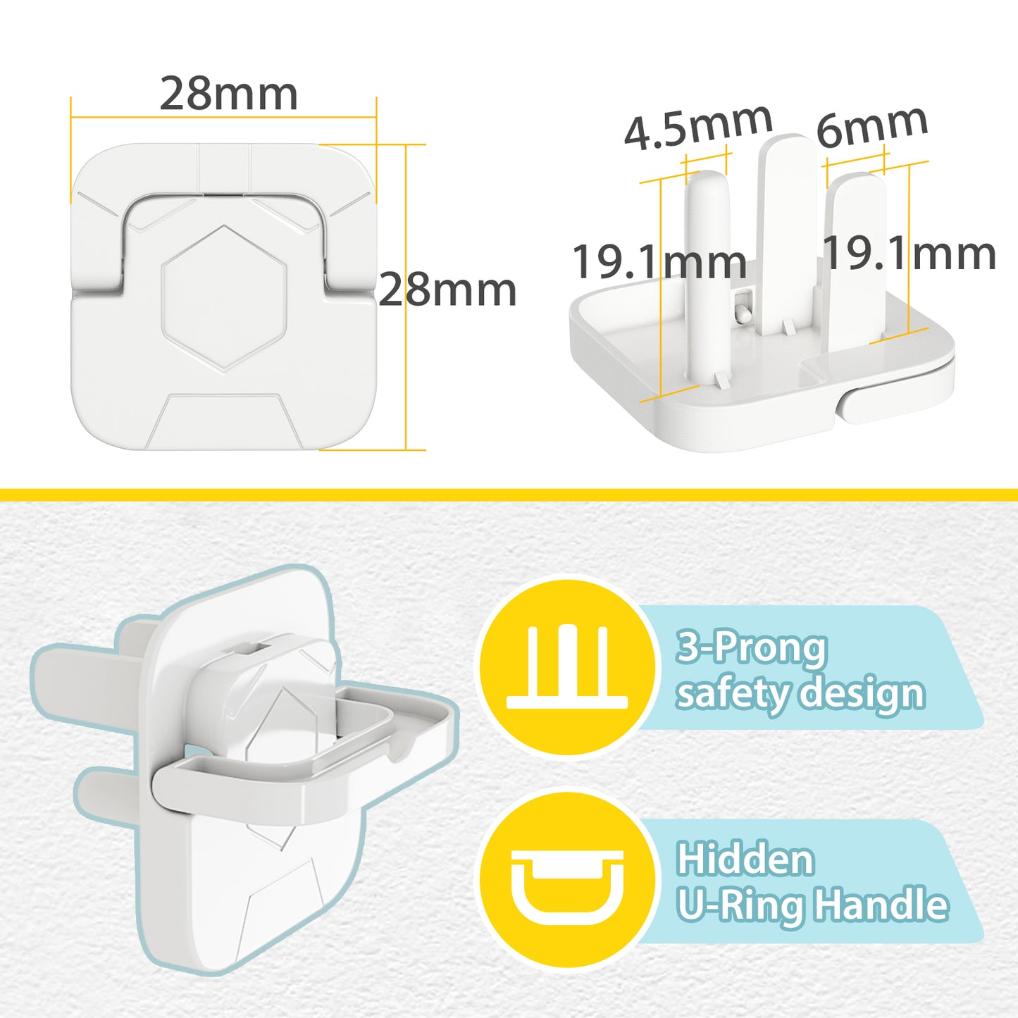 4our Kiddies Baby-Proof Outlet Covers(60 Pack) - Child Safety Electric Plug Protectors to Prevent Power Shock