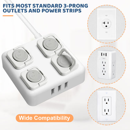 4our Kiddies 45 Pack Outlet Covers Baby Proofing, Baby Proof Plug Covers with Hidden Pull Handle for Child Safety, Electric Socket Covers, Plug Protectors to Prevent Power Shock (Grey)