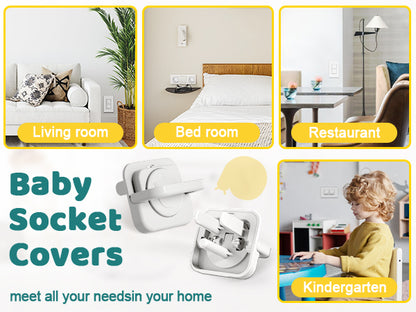 4our Kiddies 45 Pack Outlet Covers Baby Proofing, Baby Proof Plug Covers with Hidden Pull Handle for Child Safety, Electric Socket Covers, Plug Protectors to Prevent Power Shock(White)
