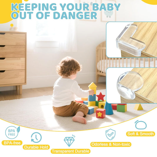 4our Kiddies Baby Proofing Kit 56 Pack, Child Safety Essentials with Cabinet Locks, Outlet Covers, Furniture Anchors and Corner Protectors