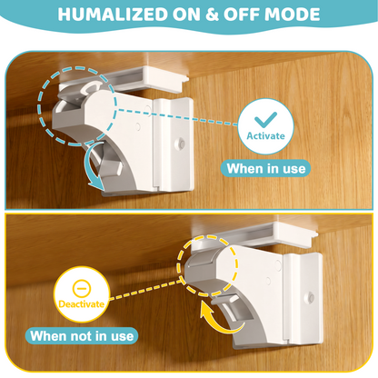 4our Kiddies 12 Pack Child Safety Magnetic Cabinet Locks with 2 Keys, No Drill Baby Proofing Drawer Locks for Baby Safety, Invisible Adhesive Magnetic Cupboard Locks for Kitchen Cabinet and Drawers